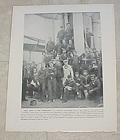 1898 Ship Print, Uss Yorktown, Uss New York Gunners Gang Petty Officer
