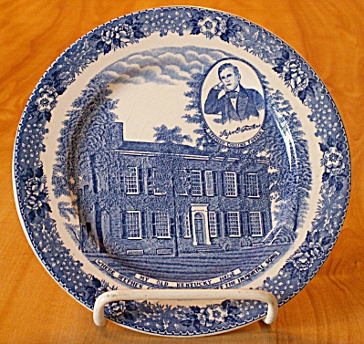 Souvenir China Adams My Old Ky Home Plate, Bardstown, Stephen Foster