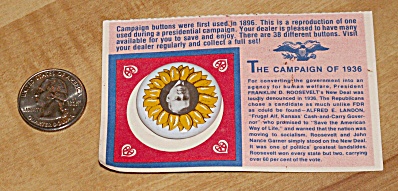 Reproduction 1936 Landon Presidential Election Campaign Pin