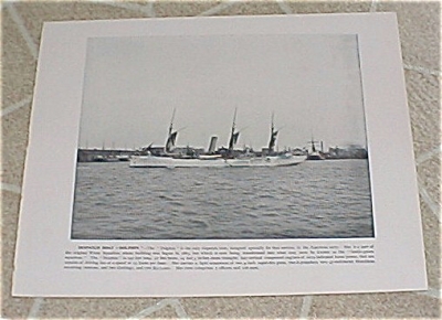 1898 Naval Ship Print, Uss Dolphin Uss Bancroft, Spanish American War