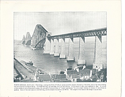 Forth Bridge, Scotland 1892 Shepp's Photographs Original Book Page