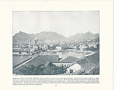 Rio De Janeiro Brazil, 1892 Shepp's Photographs Original Book Page A