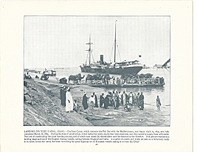 The Suez Canal, Egypt 1892 Shepp's Photographs Original Book Page