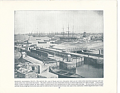 Harbor, Alexandria, Egypt 1892 Shepp's Photographs Original Book Page