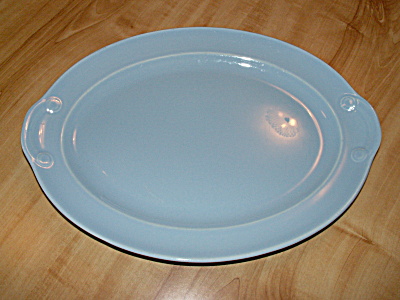 Pretty Blue T.s. & T. Lu-ray Pastels Oval Platter 13 1/4 Inches #1040