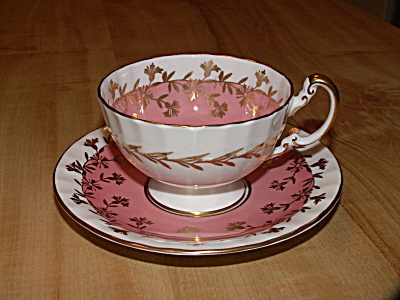 1930s Ornate Aynsley China England Tea Cup & Saucer Inside Decor