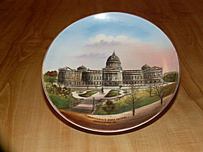 Vintage Pa Harrisburg State Capitol Bldg Souvenir China Jonroth Plate