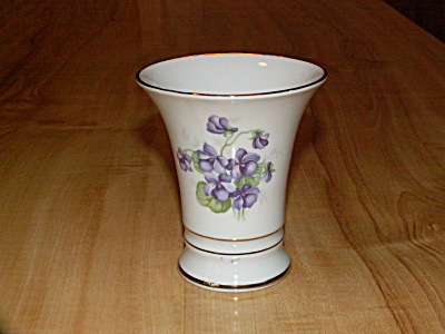 Vintage Schumann China Arzberg Germany Purple Violets Vase Flowers