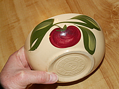 Vintage Watt Pottery Apple Cereal Bowl #74 Oven Ware Hand Painted