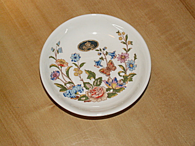 Nifty Aynsley Bone China Cottage Garden Pin Dish Coaster Foil Label