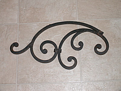 Wrought Iron Cast Metal Architectural Salvage Art Wall Plaque Swirls