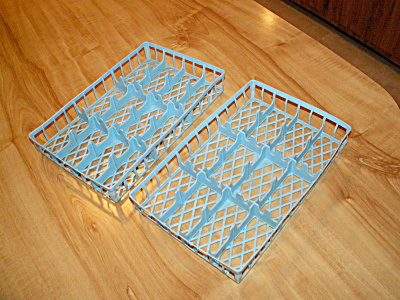 2 Vintage Matchbox Hot Wheels Storage Case Divided Trays Blue Plastic
