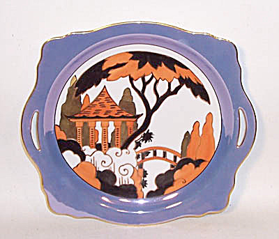 Noritake Deco Bridge Scene Cake Plate