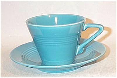 Harlequin Turquoise Cup & Saucer