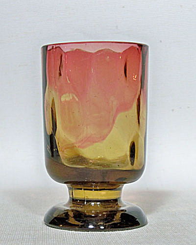 Amberina Art Glass Footed Toothpick Holder
