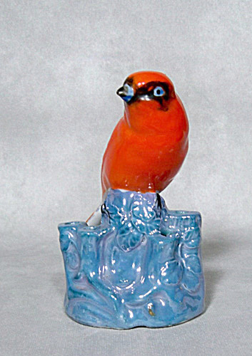Noritake Deco Figural Red Bird Flower Frog