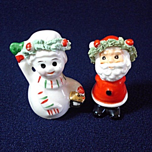 Napco Mini Bone China Santa Snowman Christmas Figures