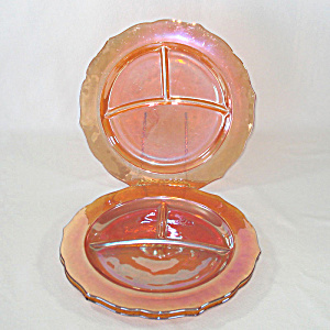 Federal Glass Normandie Sunburst Grill Plates Set Of 3