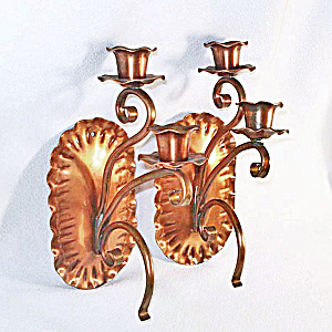 Gregorian Copper Double Wall Candle Sconces