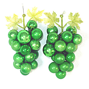 Decorative Green Glass Grape Clusters