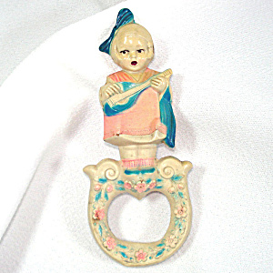 Viscoloid Antique Celluloid Little Girl Baby Rattle