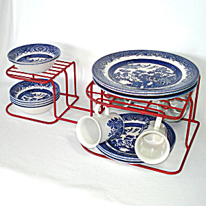 Red Rubbermaid Vinyl Wire Dish And Plate Storage Rack