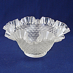 Satin Hobnail Ruffled Glass Lamp Shade 1.75 Inch Fitter, 2 Available
