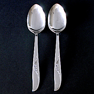 Jennifer Oneida 2 Silverplate Serving Spoons 1959