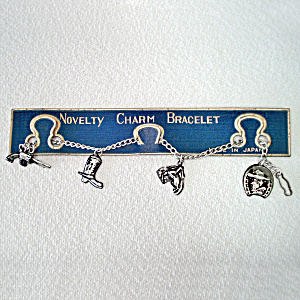 1950s Japan Toy Western Charm Bracelet On Original Card