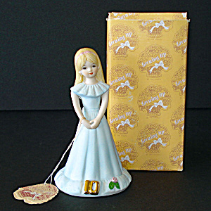 Enesco Growing Up Birthday Girl Figurine Age 10 In Box