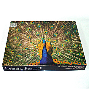 Preening Peacock Springbok Jigsaw Puzzle Complete