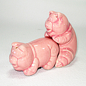 Amorous Pink Pigs Ceramic Salt Pepper Shakers