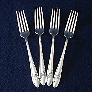 Queen Bess Oneida 4 Silverplate Dinner Forks