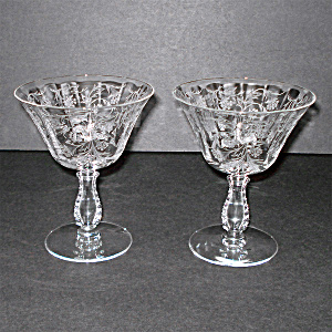 Fostoria Heather Crystal Sherbet Goblets Pair, 5 Available