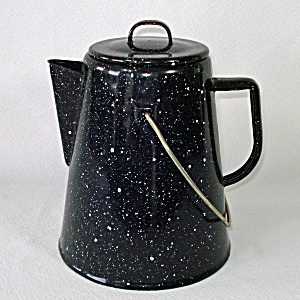 Enamelware Speckled Camp Cowboy Style Coffee Pot