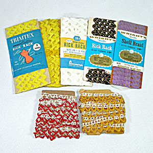 Assortment Vintage Packaged Sewing Rick Rack And Trims