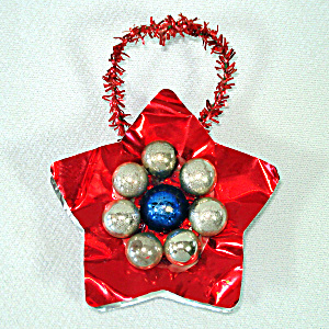 Patriotic Glass And Foil Star Christmas Ornament