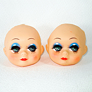 Anime Eyes 2 Pixie Style Vintage Craft Doll Faces 1970s
