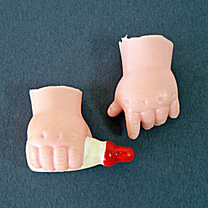Soft Plastic Baby Doll Hands With Bottle For Doll Crafting