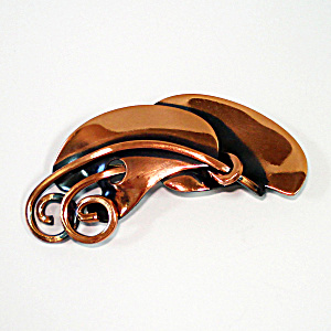 Rame' Modernist Copper Brooch Pin