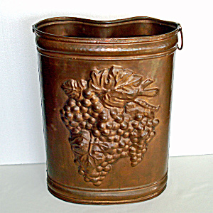 Solid Copper Umbrella Stand Embossed Grape Clusters
