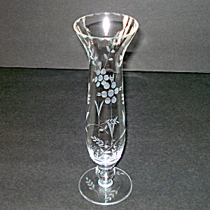 1930s Wheel Cut Glass Bud Vase