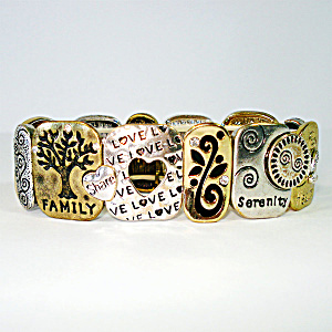 Family Love Serenity Metal Stretch Bracelet