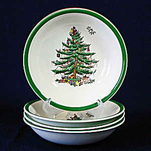 Spode Christmas Tree Cereal Bowls Set Of 4