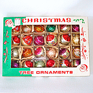 Box 24 Poland Blown Glass Christmas Ornaments