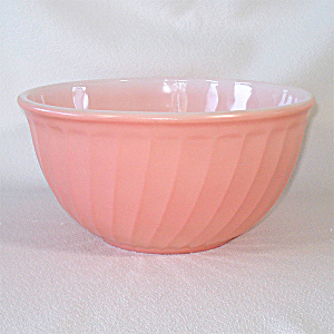 Fire King Pink Swirl 9 Inch Mixing Bowl Anchor Hocking