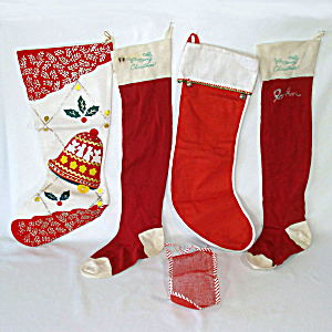 Mid Century Christmas Stockings Assortment