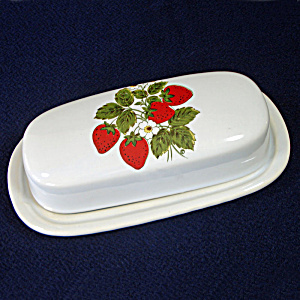 Mccoy Strawberry Country Stick Butter Dish