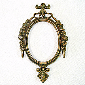 Italian Brass Picture Frame With Rose And Bow Decoration