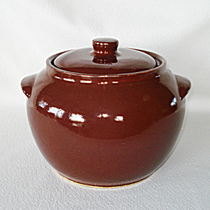 Watt Stoneware Brown Bean Pot Cookie Jar